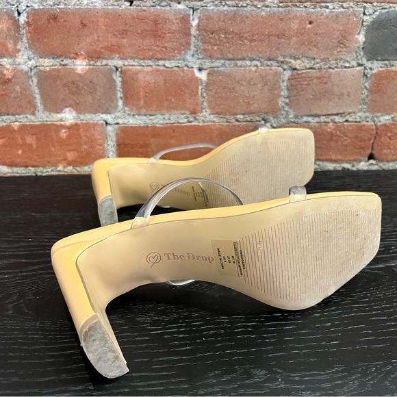 The Drop Avery Square Toe Two Strap High Heeled Sandal Heeled Sandal, size 38 - Picture 4 of 4